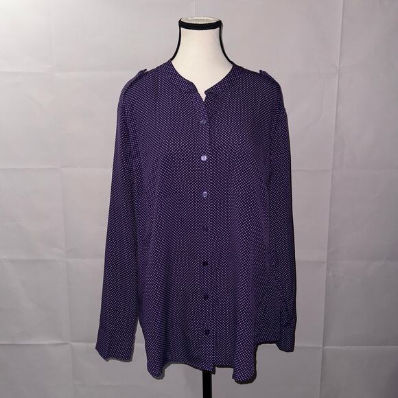 APT.9 Purple Geometric Button down Shirt Womens size XL - Picture 1 of 7